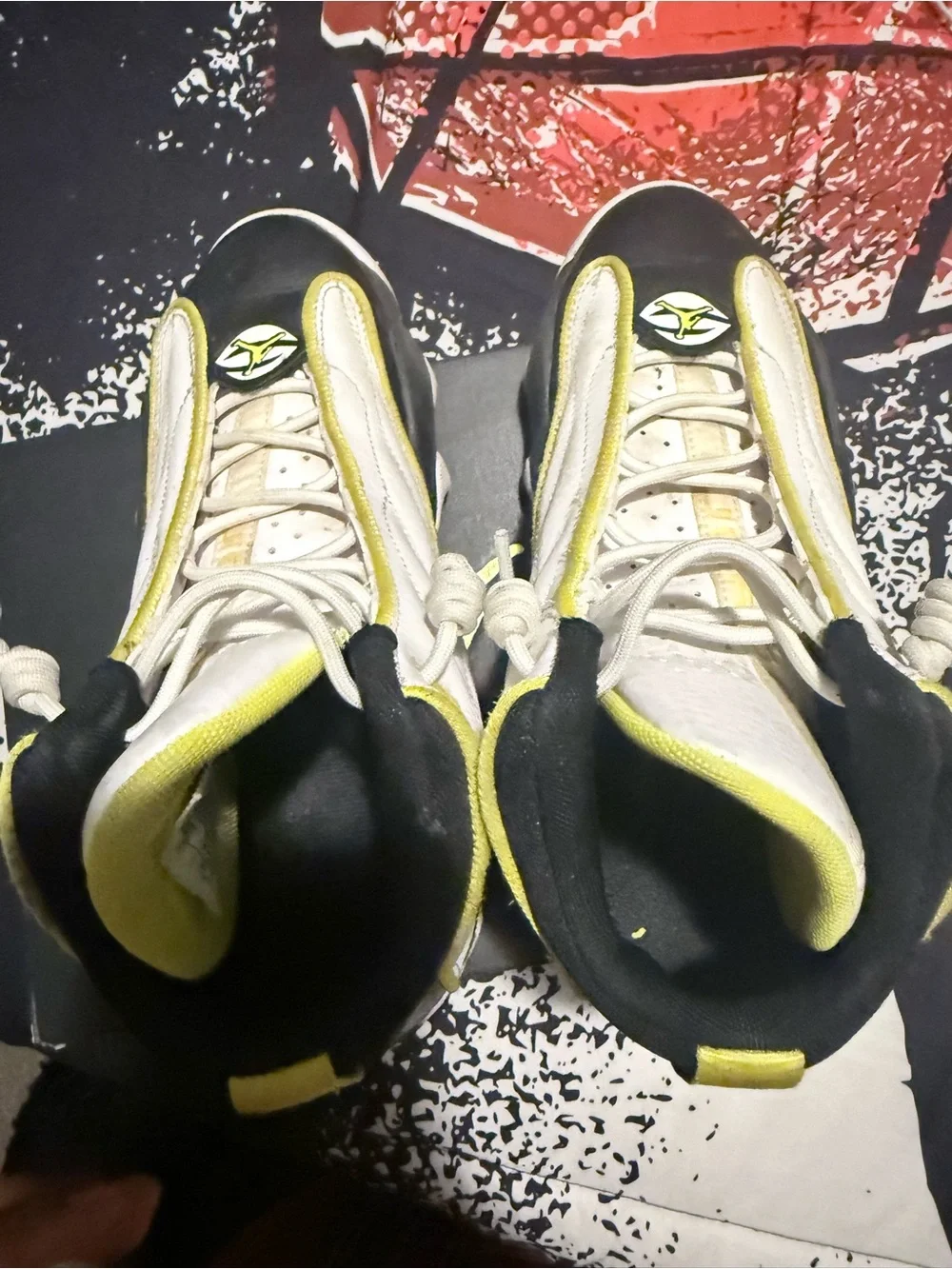 Jordan Kids White and Yellow Basketball Sneakers